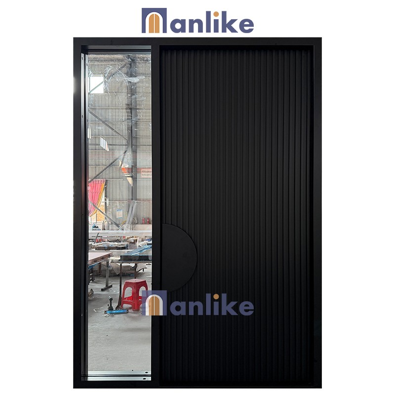 tempered glass sidelight pivot door