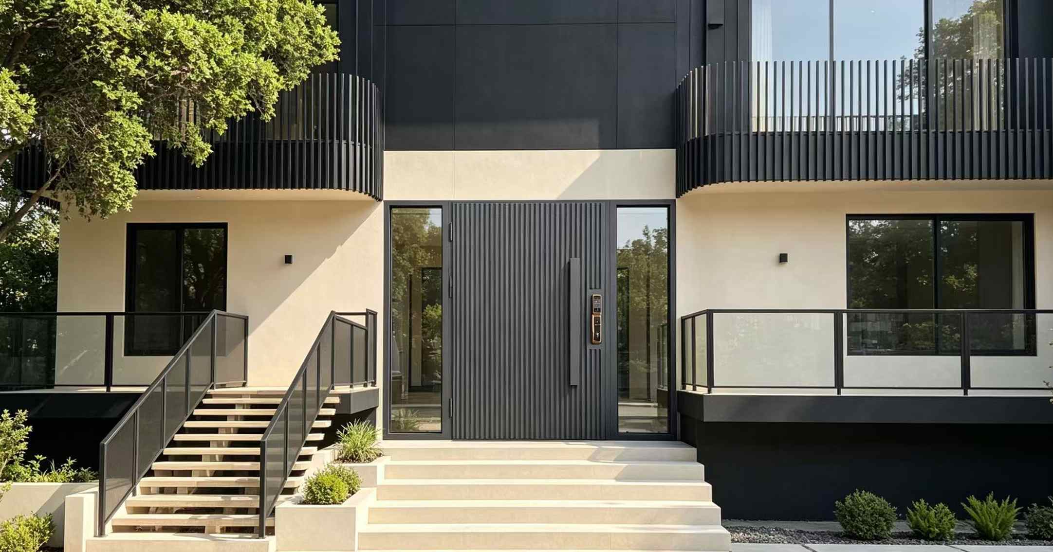 Melbourne Client Review｜Monument Grey Aluminium Front Door Transforms Our Modern Villa Facade