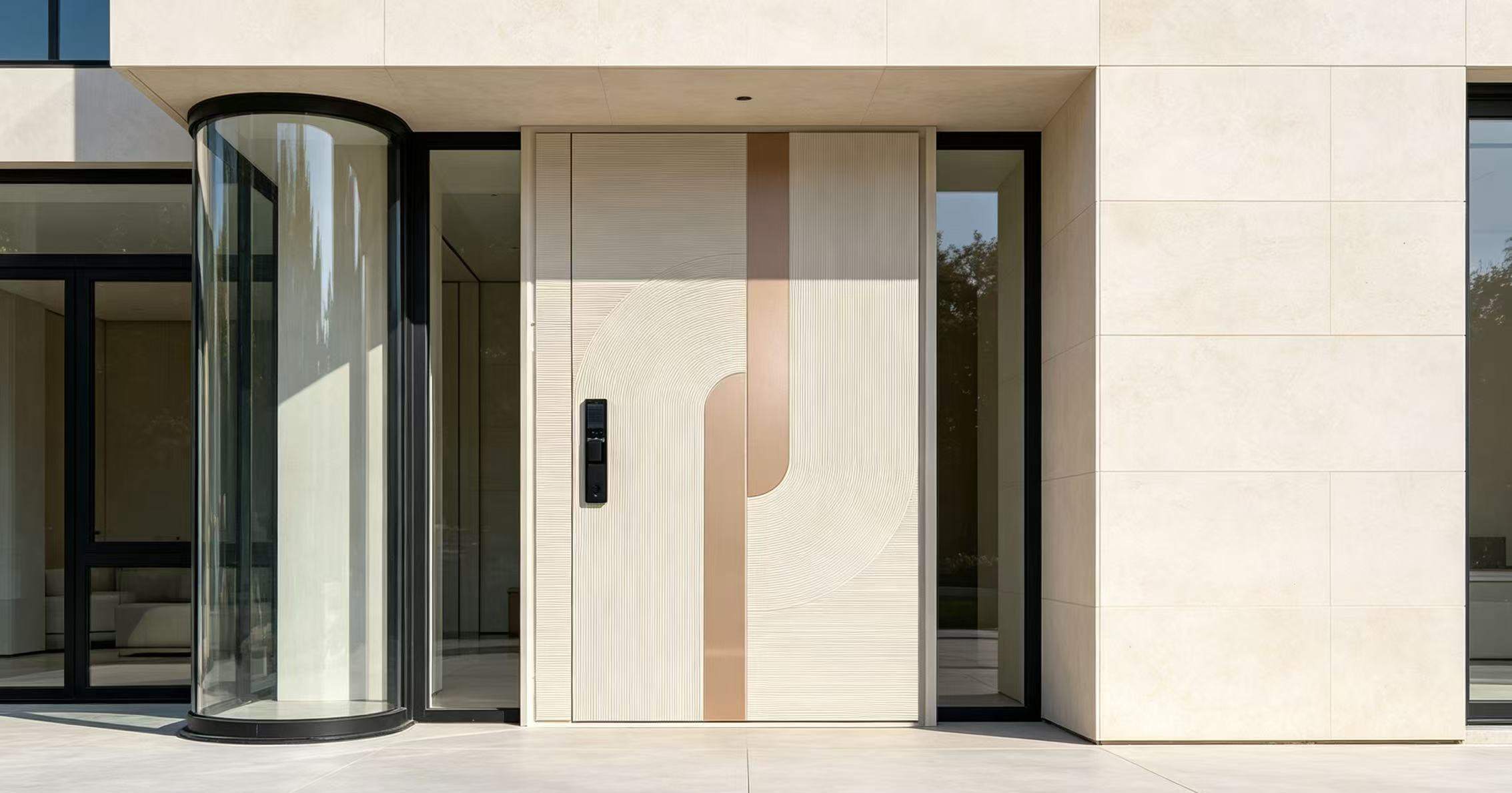 Real‑Customer American Project: Custom Full‑Aluminium Entrance Door Installed For  Villa