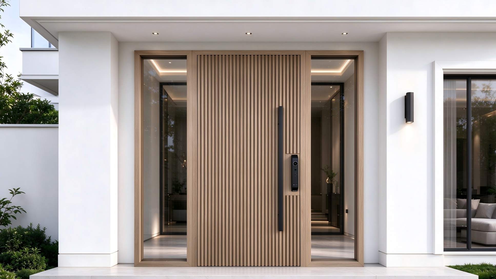 Tinted Glass Wood Grain Aluminum Entry Door: A Modern Villa Transformation Project in Australia
